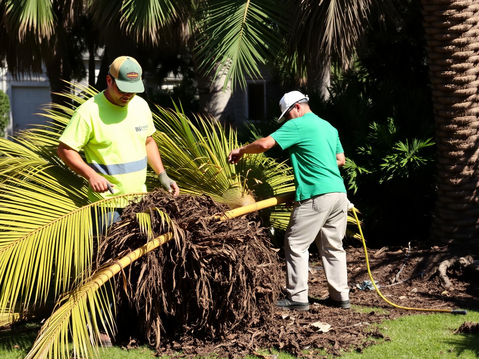 Crew performing storm cleanup